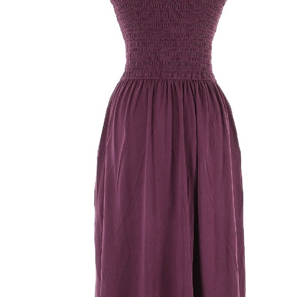 PACT Organic Cotton Stretch Soirée Smocked Top Burgundy Lux Jersey Maxi Dress - Picture 8 of 9
